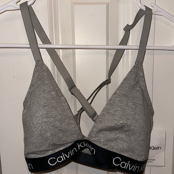 Calvin Klein Bra Light Support Size Small Grey color with a little bit of Black - Picture 1 of 3